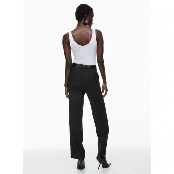 NWT Aritzia Babaton Agency Pant Wool Twill HIgh Waisted Trousers in Black Short - Picture 4 of 16